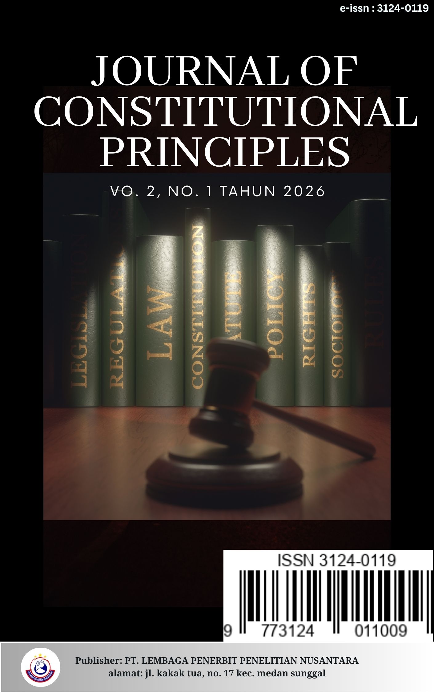 					View Vol. 2 No. 1 (2026): Juni : Journal of Constitutional Principles
				
